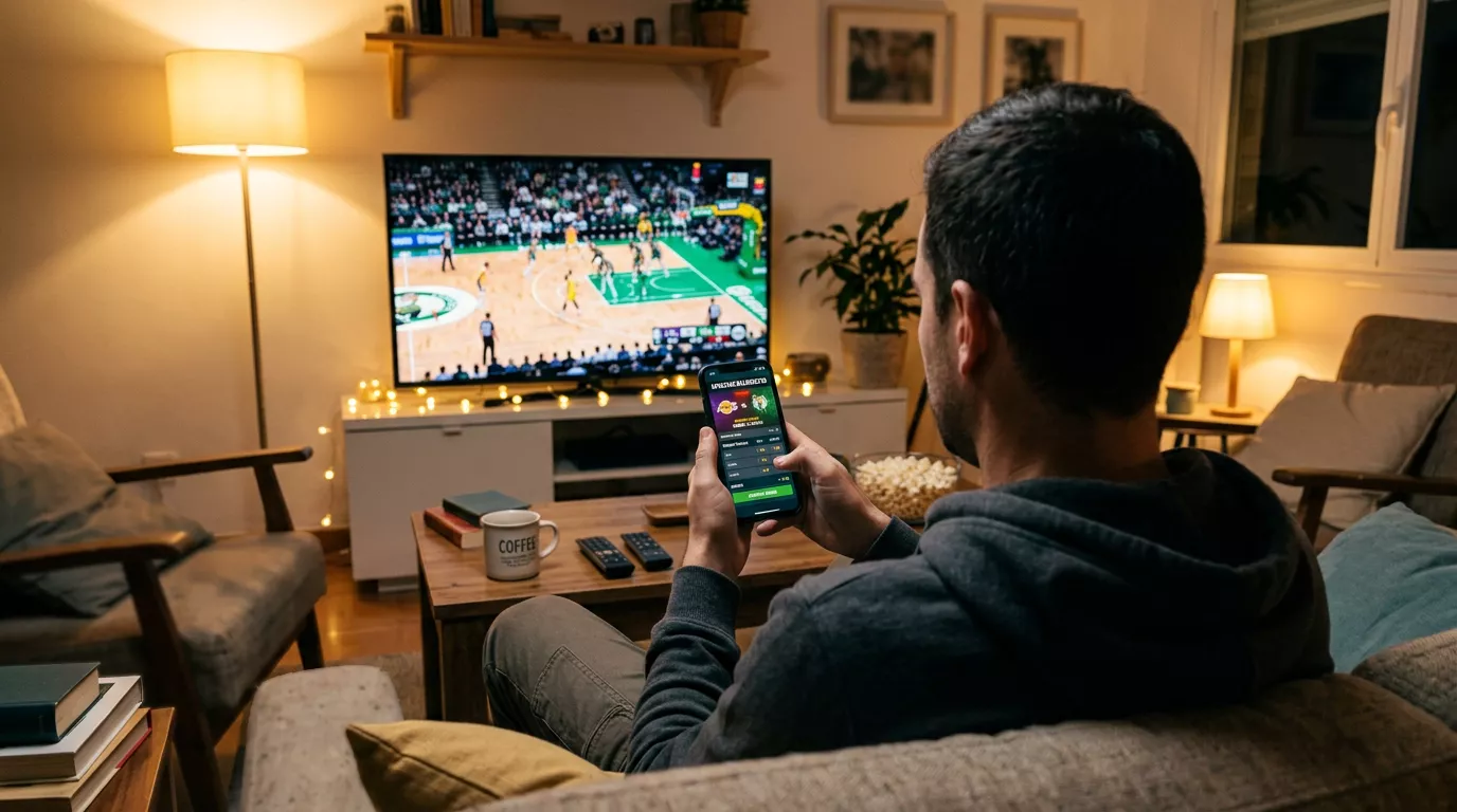 Pantalla de móvil mostrando mercados de apuestas de un partido de la Basketball Champions League