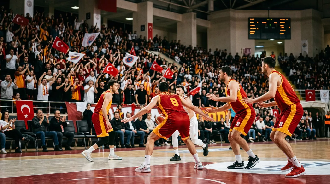 Equipo del Galatasaray de baloncesto durante un partido de la Basketball Champions League